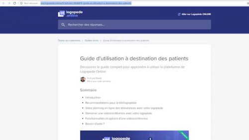 Guide du patient pour la télélogopédie